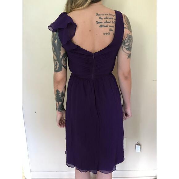 J.Crew Serena Silk Chiffon Dress Purple Size 4 - Picture 2 of 11